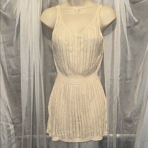 Cream Knit Sleeveless Dress